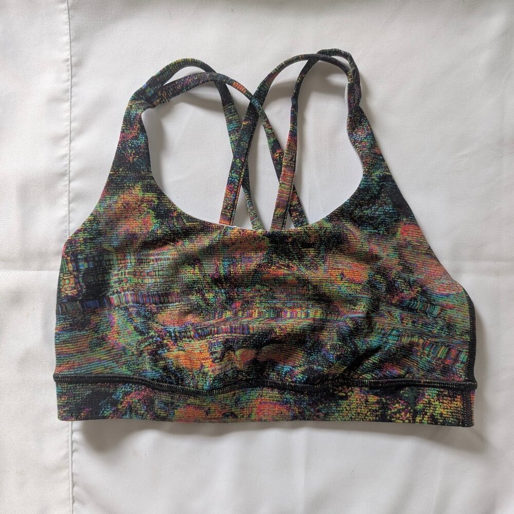 EUC Lululemon Energy Bra Glitch Tapestry Starlight Multi Women's 6 Small sports - Picture 3 of 9